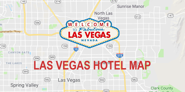 of vegas hotels strip map las
