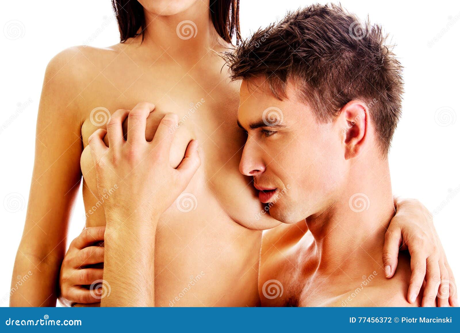 kissing love breast man