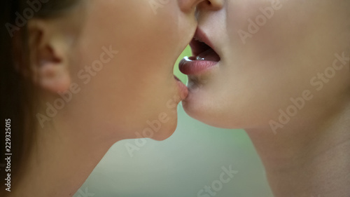 lesbian intimate kissing