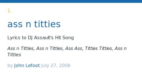 lyrics ass titties n