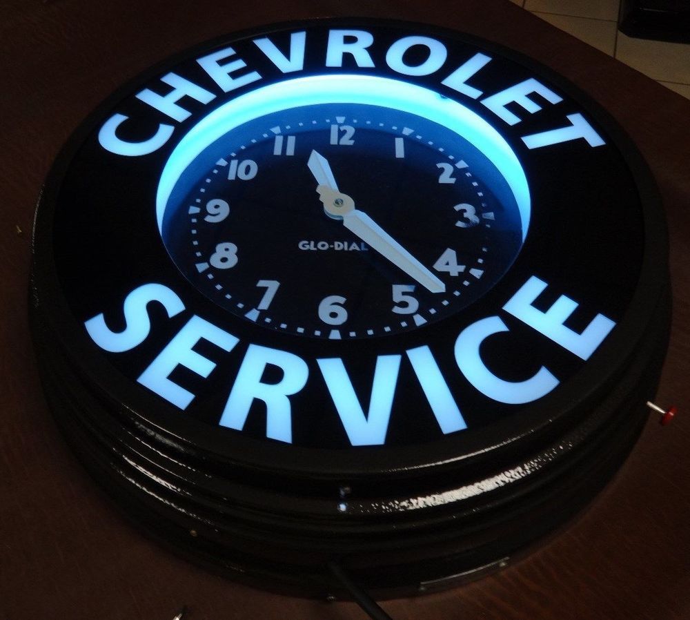 vintage neon automobile dealer clocks