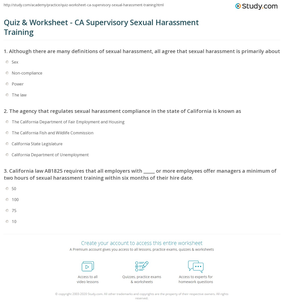 test california supervisor sexual harassment free