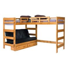 on bunk with futon bed bottom