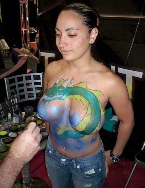 body breasts in paint large